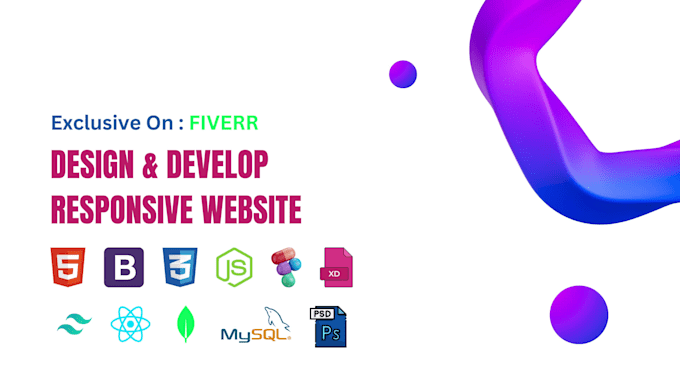 design develop website using HTML, CSS, javascript, bootstrap, tailwind, react