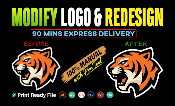 redesign, modify, and vectorize your existing logo