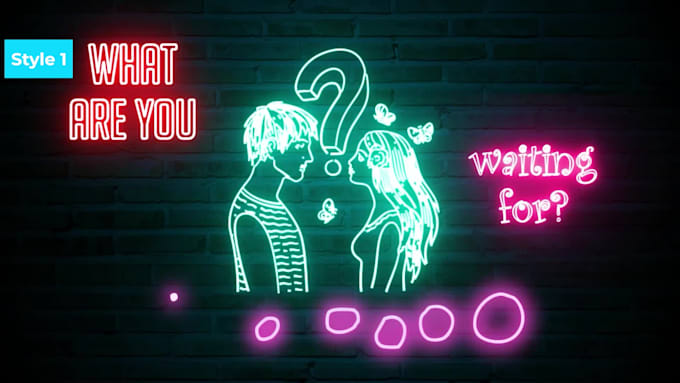 create premium neon hand drawn animated lyrical video