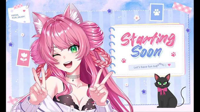 make overlay design for vtuber stream twitch youtube