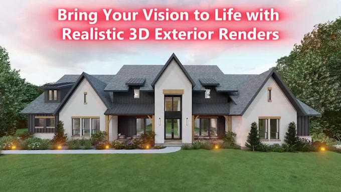 design 3d architecture exterior rendering home house commercial building model