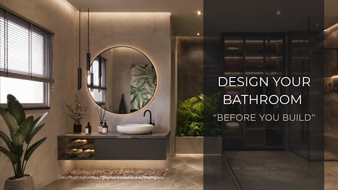 do bathroom interior design in realistic 3d rendering