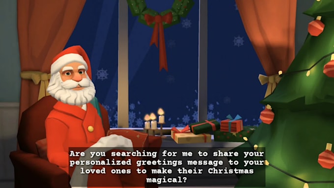 create animated santa claus greetings video for christmas
