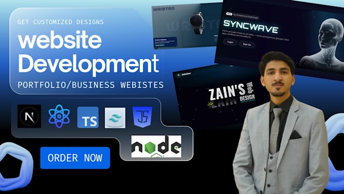 develop modern portfolio website, landing page or business website