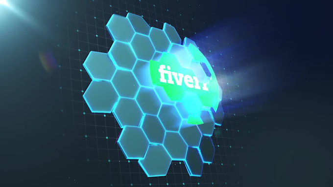 create high tech intro hexagons logo animation