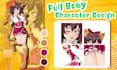 design a custom original character concept reference sheet in anime style