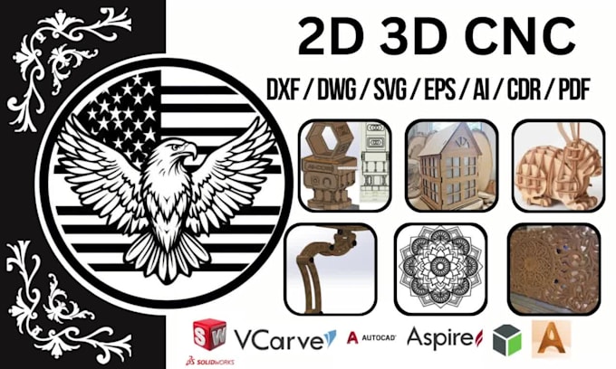 do industrial cnc drawing, dxf file for cnc laser cutting, engraving, svg
