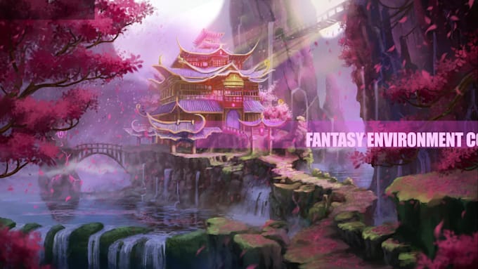 draw detailed environment concept art and fantasy landscape