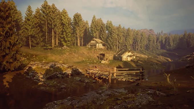 design realistic ue5 game environment open world level design landscape 3d