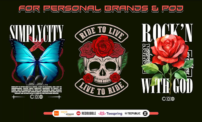 create bulk t shirt design for teespring,merch,redbubble