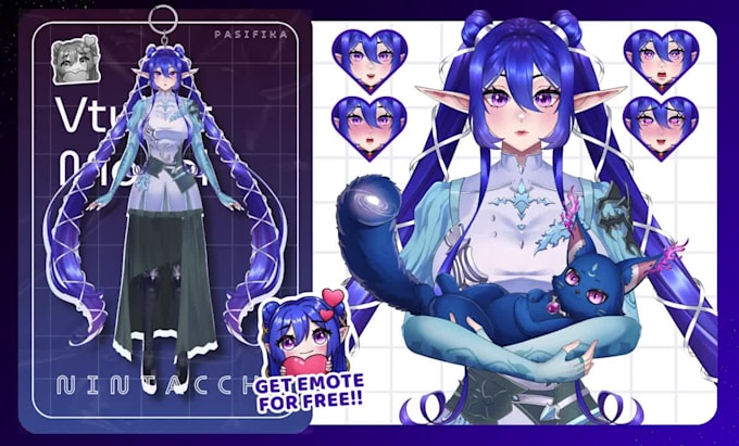 design and rig high quality live 2d vtuber model, 2d vtuber model, vtuber model