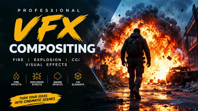 do quality cinematic vfx compositing fire effects explosion cgi video