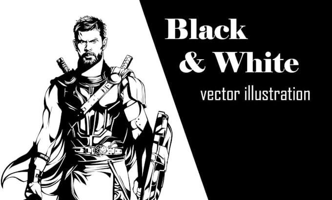 create black and white vector art illustration