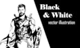 create black and white vector art illustration