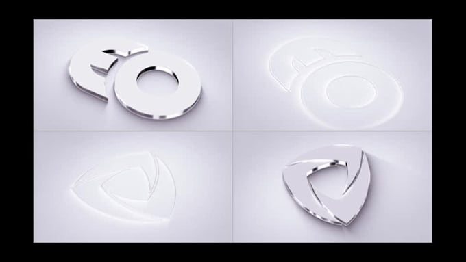 create this 3d elegant clean logo reveal