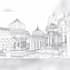 make a detailed line art house or building
