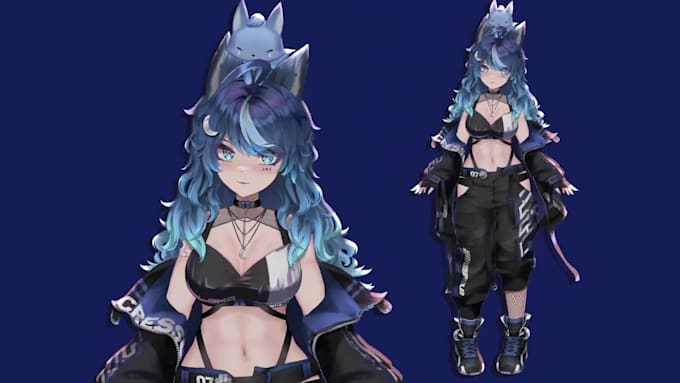 draw and rig live2d vtuber model vtuber rigging live2d model, 2d vtuber model