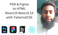 convert psd to html psd to react js figma to react next js