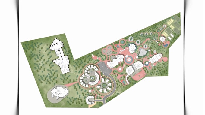 2d render architectural site plan, master plan and urban project