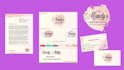 design watercolor logo with complete branding kit