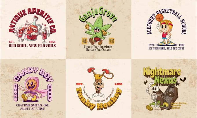 create retro cartoon mascots