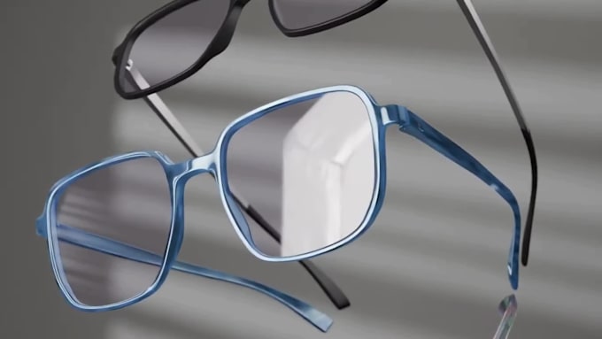 do 3d sunglasses and eyewear design, modeling,3d rendering, 3d eyewear animation