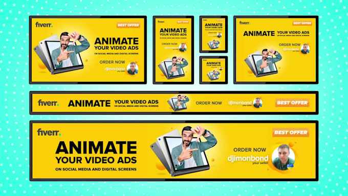 animate video ad to digital billboard, led display, screen, banner