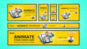 animate video ad to digital billboard, led display, screen, banner