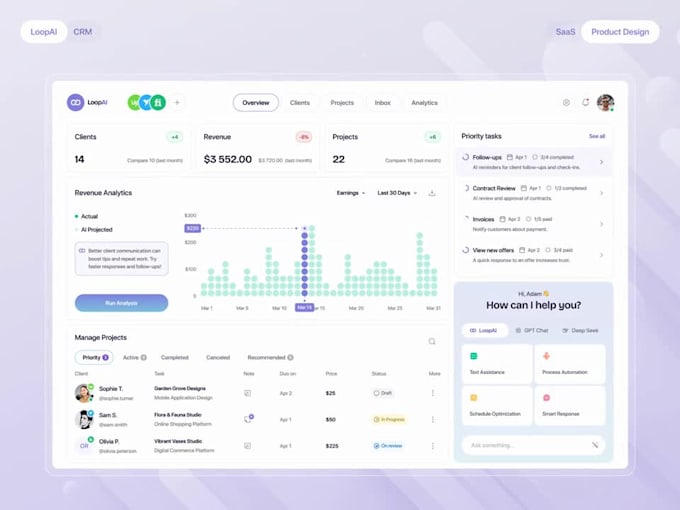 create saas app demo video and website ui animation for your product