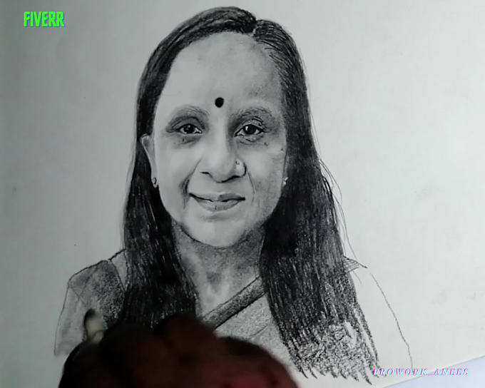 draw a pencil and charcoal portrait for you