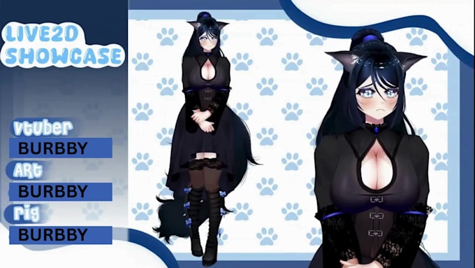 draw and rig a 2d vtuber model, anime live2d avatar