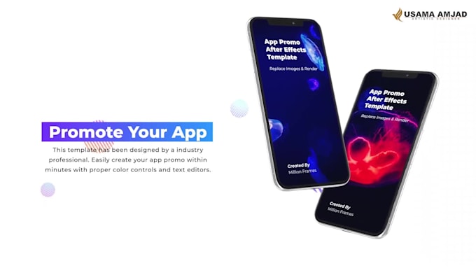 create a uniquely designed mobile app promo for ios and android in 4k
