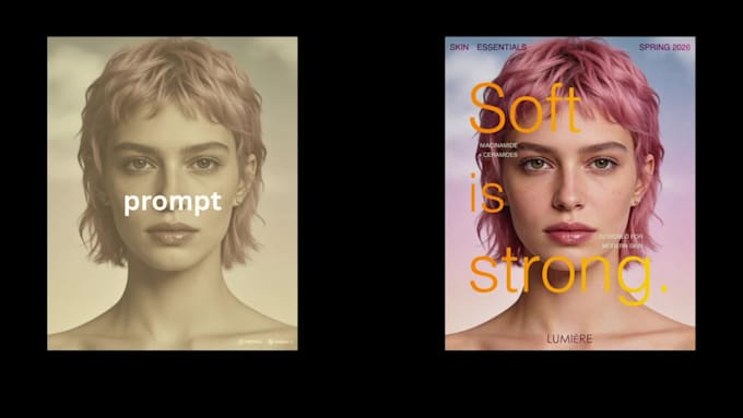 create editorial style visual posters from concept