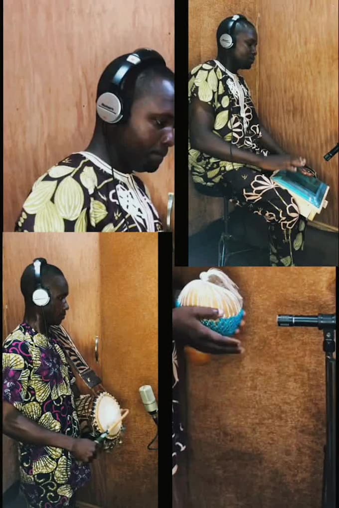 play talking drum and other african percussions