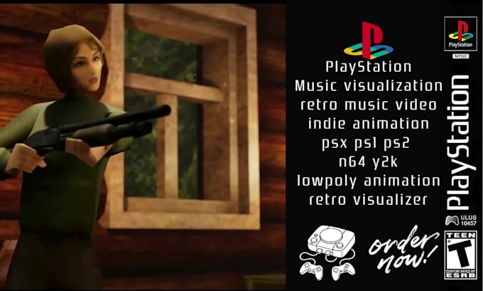 design ps1 ps2 psx style lowpoly 3d game model animation rigged music visualizer