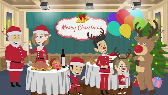 create animated video for christmas and new year