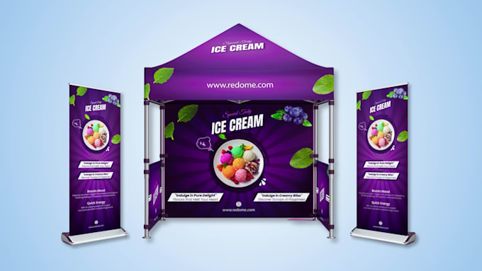 design canopy tent, backdrop and roll up banner in 24 hours