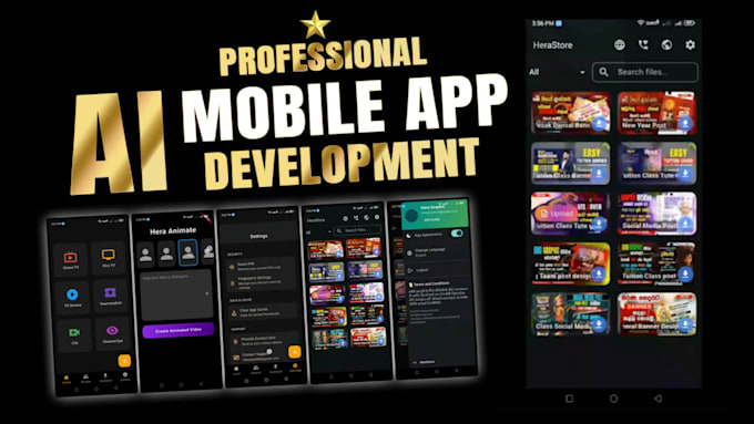 develop custom android app with ai powered code generation and pro UI UX