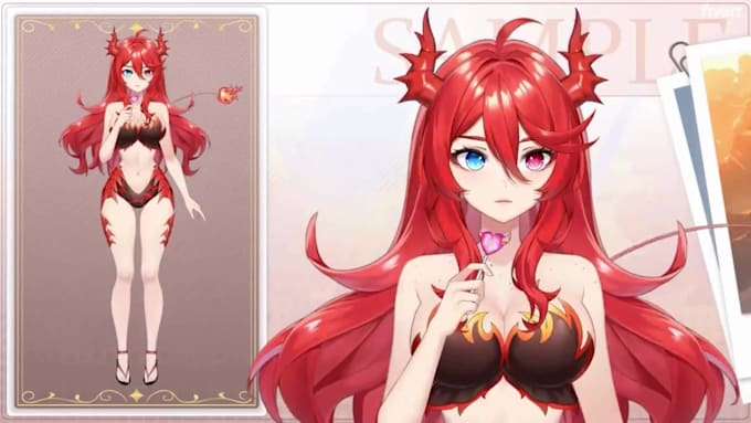 draw and rig a custom vtuber model, live2d rigging in anime style for streaming