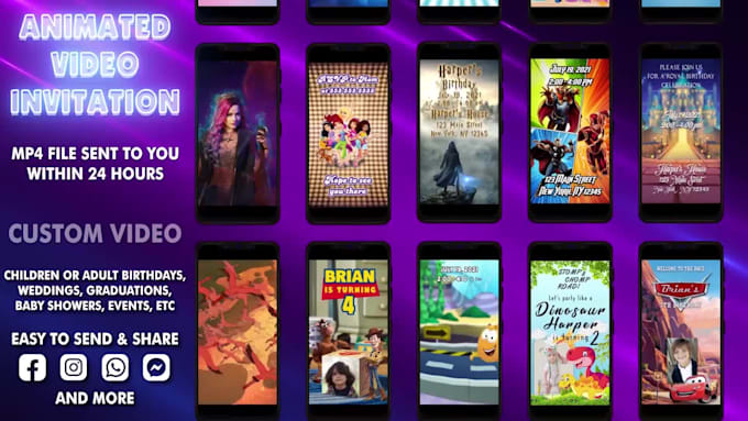create custom video invitations for kids and adults