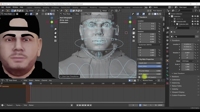 animate rig and render your 3d chracter in blender