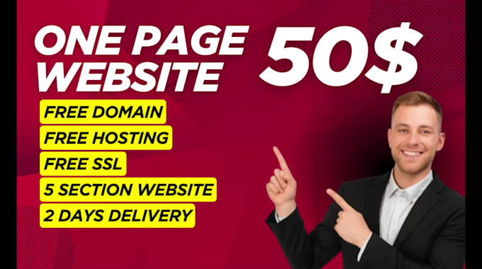 create a one page website with free domain and hosting