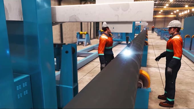 create 3d industrial animation engineering animation manufacturing process video