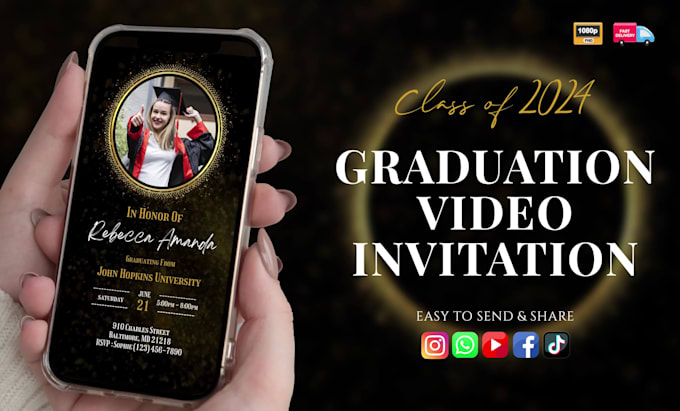 create graduation announcement invitation video