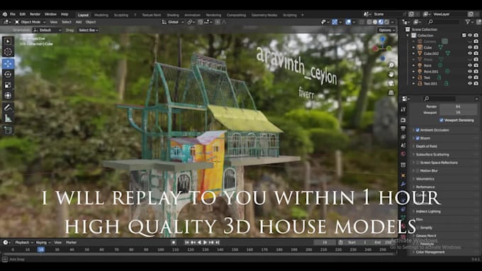 design 3d model house for games and animation videos