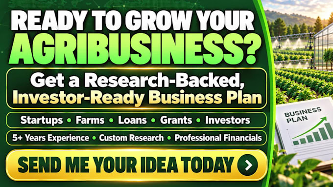 write expert agriculture business plan for startups