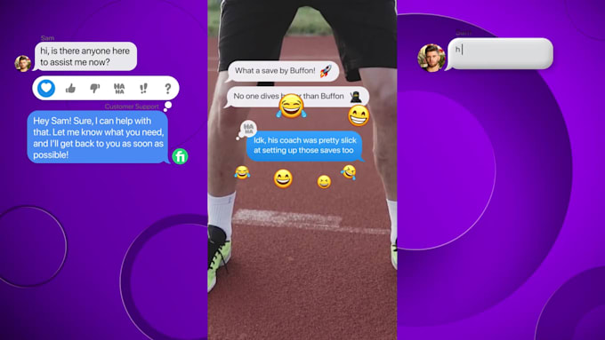 create a chat bubble overlay animation