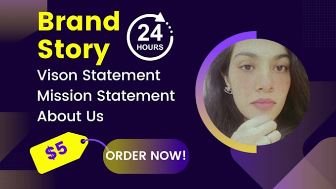 write a brand story, mission statement, and vision statement
