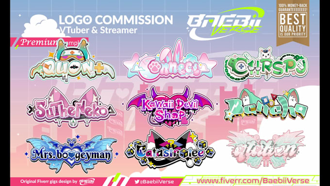 design a cute kawaii logo for vtuber and twitch streamer