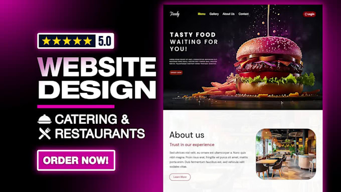 create food catering website and restaurant website